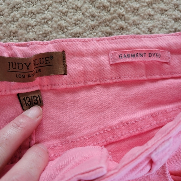 Judy Blue Pink Lisa High Rise Control Top Wide Leg Crop Jeans Size 13 / 31 - Picture 6 of 9